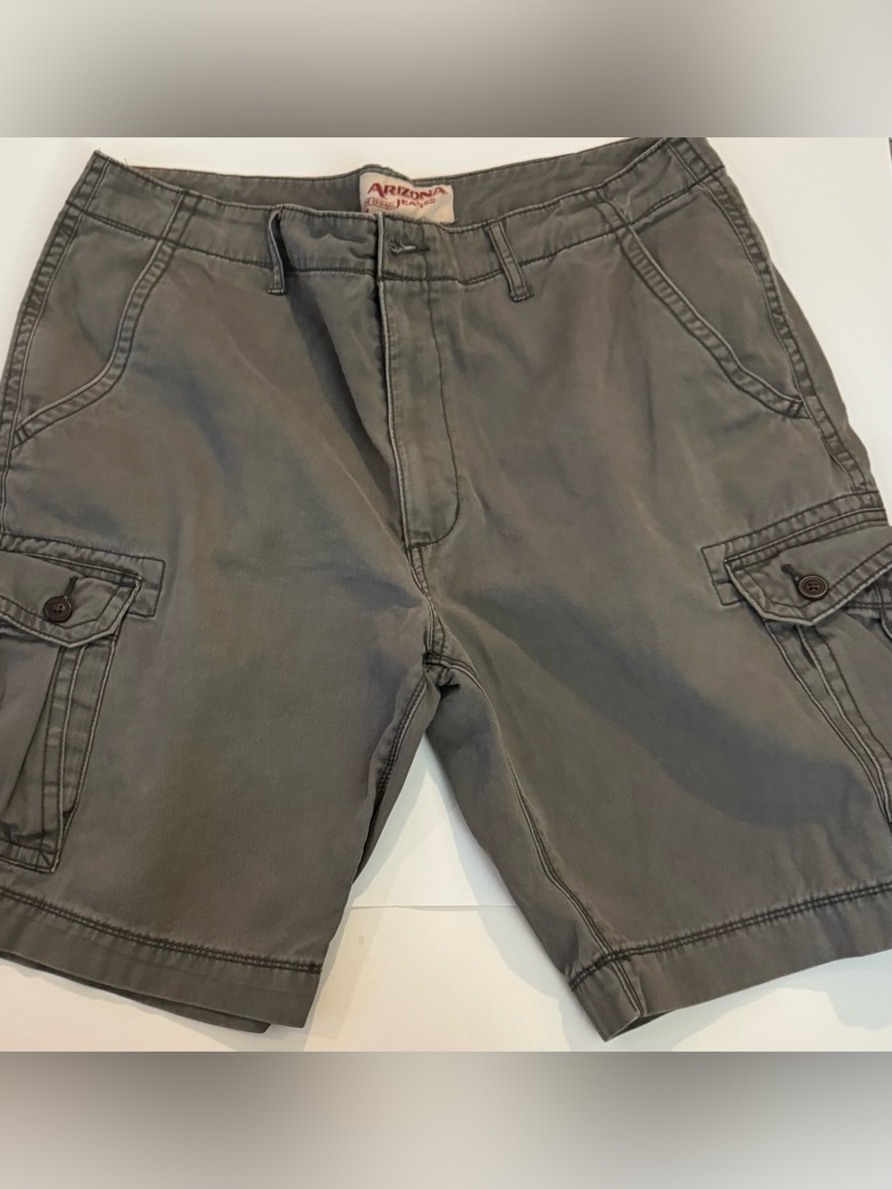 Arizona Jean Co Gray Cargo Shorts Men’s Size 36 Cotton Utility Casual